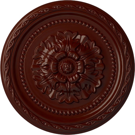 Ekena Millwork Palmetto Ceiling Medallion, Hand-Painted Brushed Mahogany, 11 1/2"OD x 1"P CM11PABMF